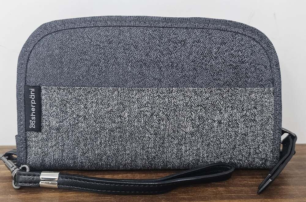Sherpani Gray Colorblock Zip-Around Wristlet Wallet Organizer W/ Wrist Strap NEW